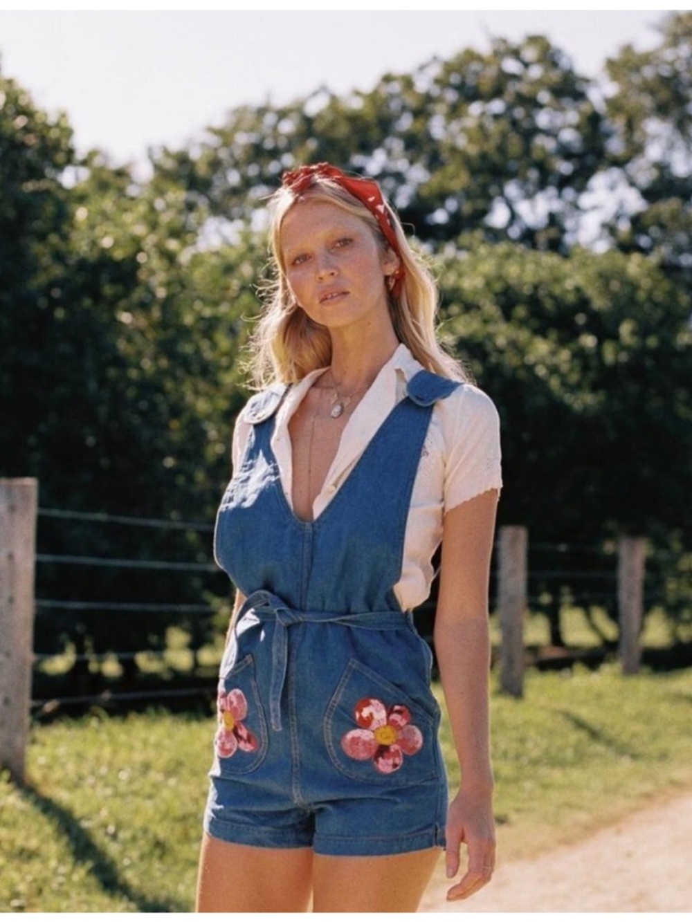 Chasing Unicorns Flowers in the Rain Overalls M